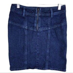 ASOS // Denim Blue Jean mini skirt size 4 front zip back pockets